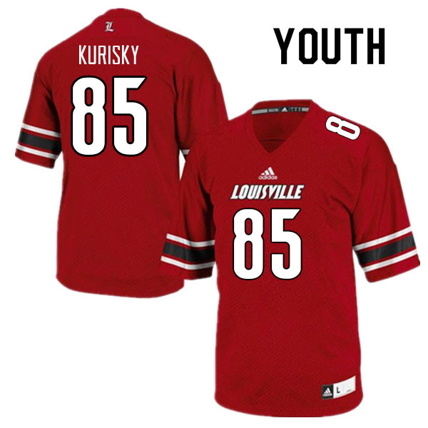 Youth #85 Nate Kurisky Louisville Cardinals College Football Jerseys Sale-Red - Click Image to Close